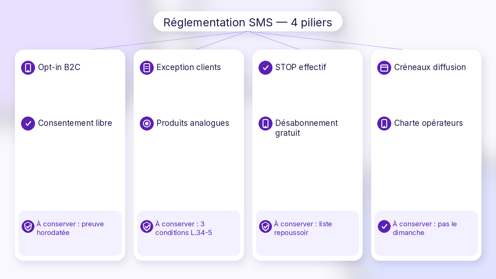 Schéma Soft UI Mix réglementation SMS France