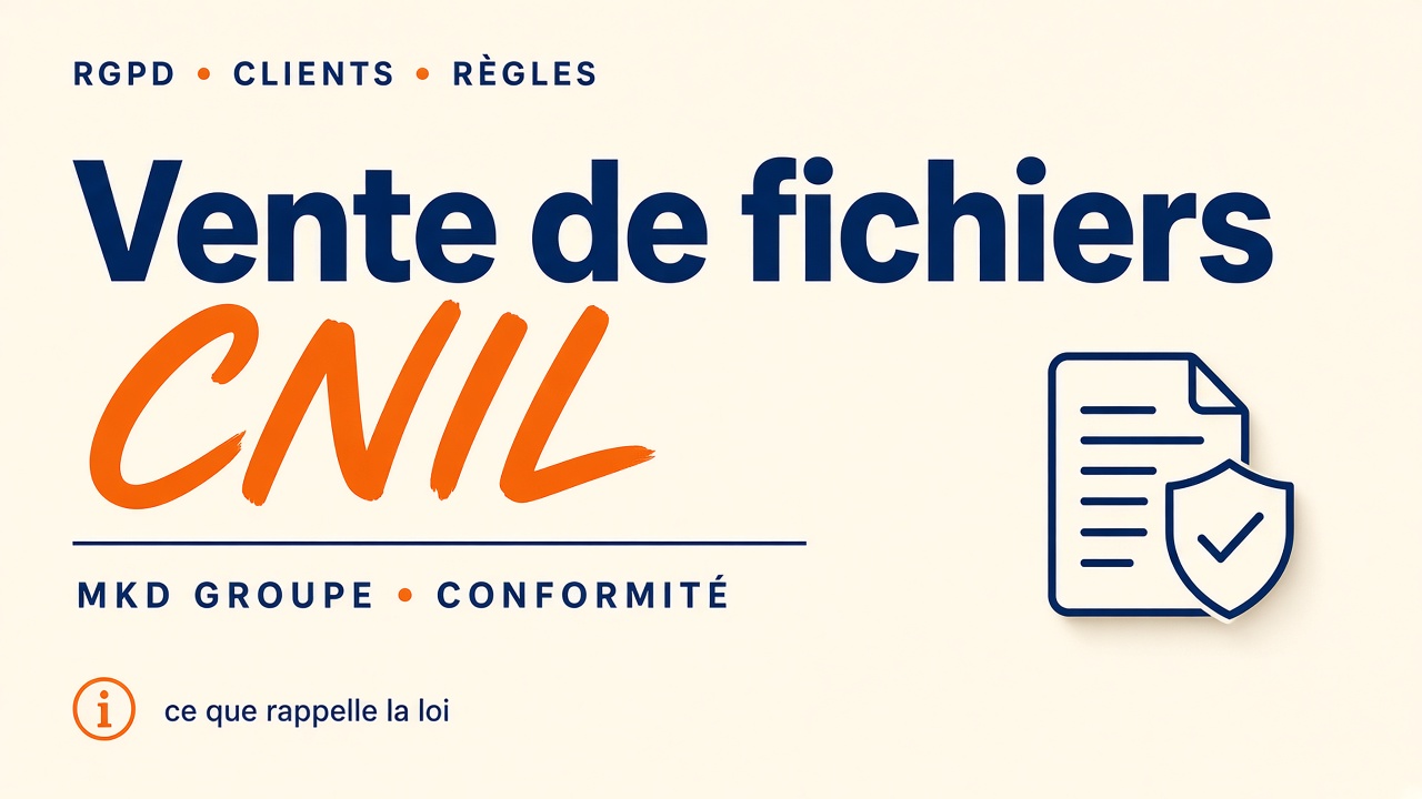 Vente de fichiers clients : la CNIL rappelle les règles — MKD Groupe