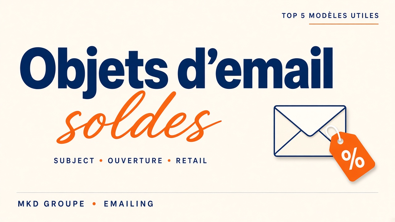 Objets d'email soldes — MKD Groupe
