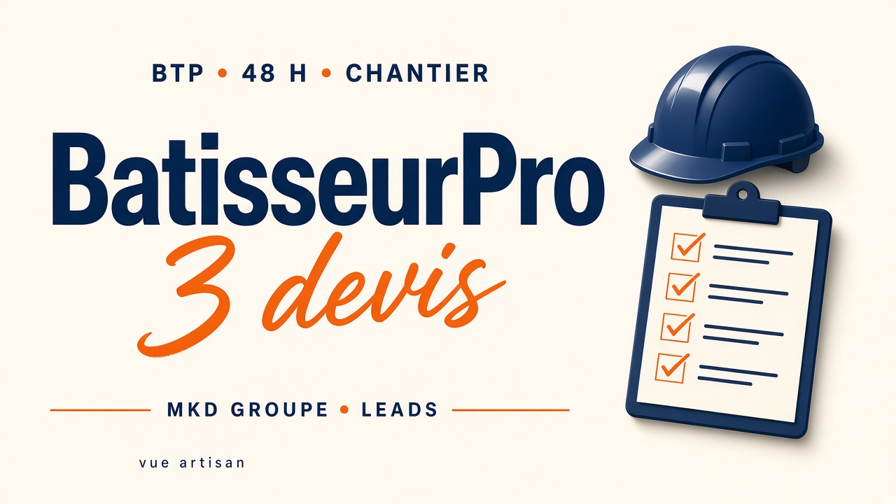 BatisseurPro : 3 devis artisan sous 48 h, vue chantier — MKD Groupe